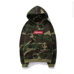 USA STOCK SUPREME  CAMO BOX LOGO HOODIE